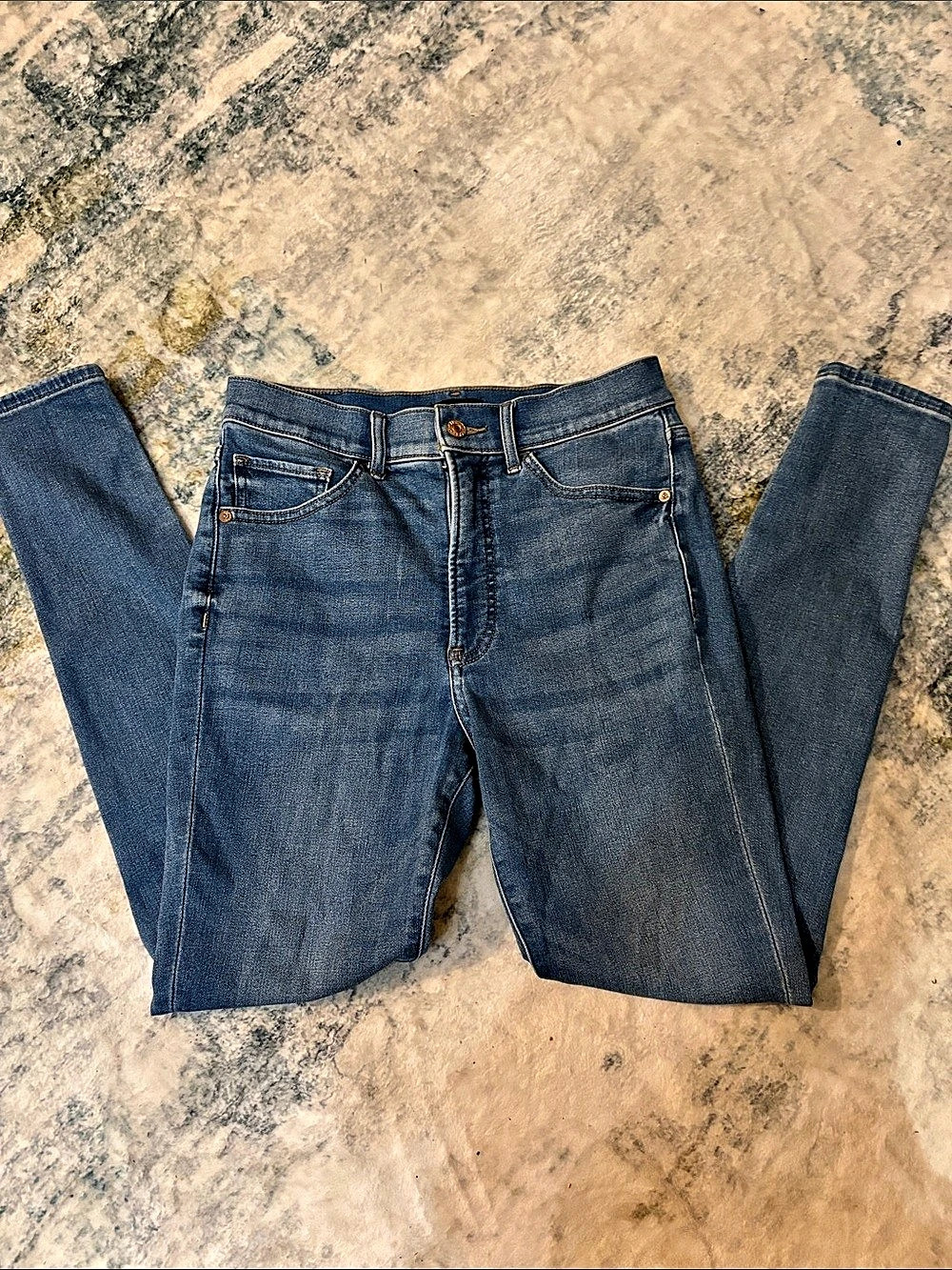 Express Skinny High Rise Jeans Blue Waist 4R